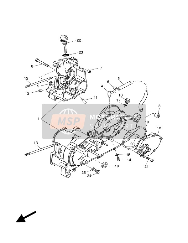 Yamaha XN150 TEOS 2002 Crankcase for a 2002 Yamaha XN150 TEOS